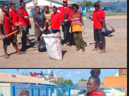 Madang Office Solutions team participating in the town cleanathon